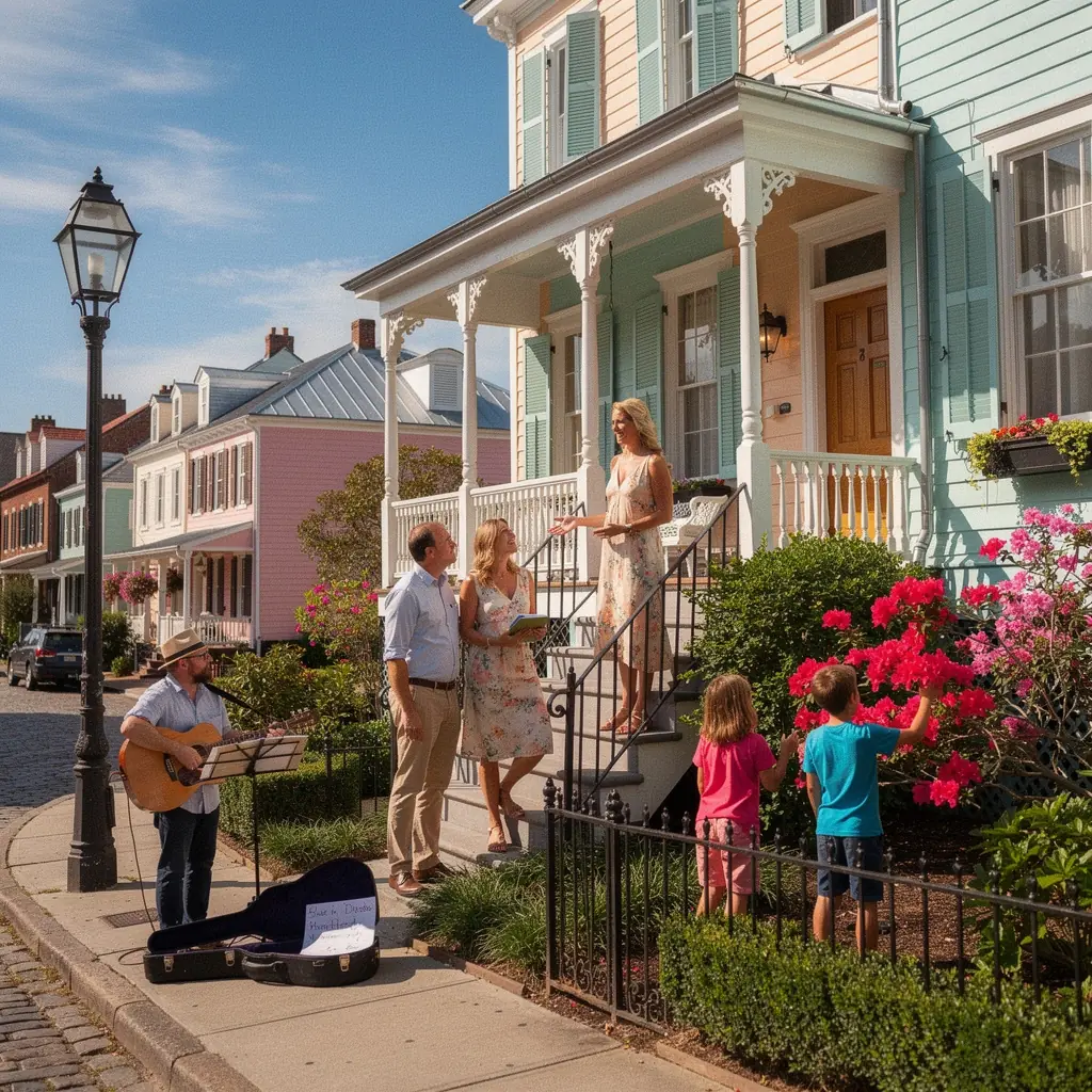 Интерьер исторического дома с антикварной мебелью и декоративными элементами.