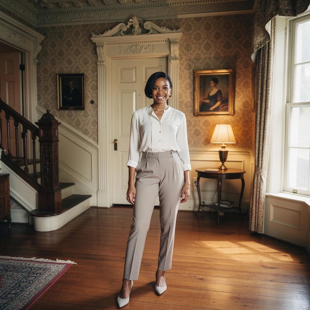 Вид на улицу с викторианскими домами, отражающими историческую архитектуру.